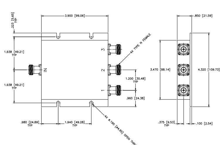 PM3-5/NF 3路功率分配器MCLI PM3-5/NF 3路功率分配器MCLI